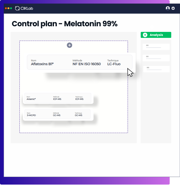 Ciklab Paramétrez vos plans de contrôle